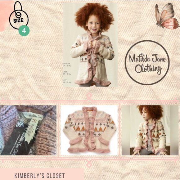 Matilda Jane cardigan “Stefanie” Girls Ruffle Cardigan | Size 4 - Picture 3 of 6